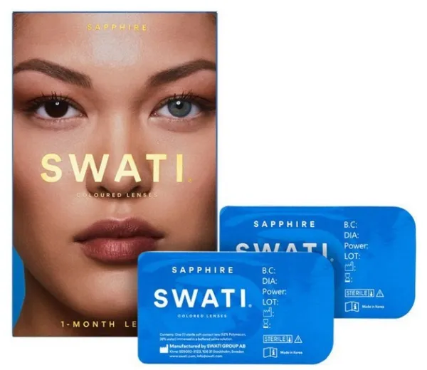 SWATI - Farvede Kontaktlinser 1 Måned Sapphire